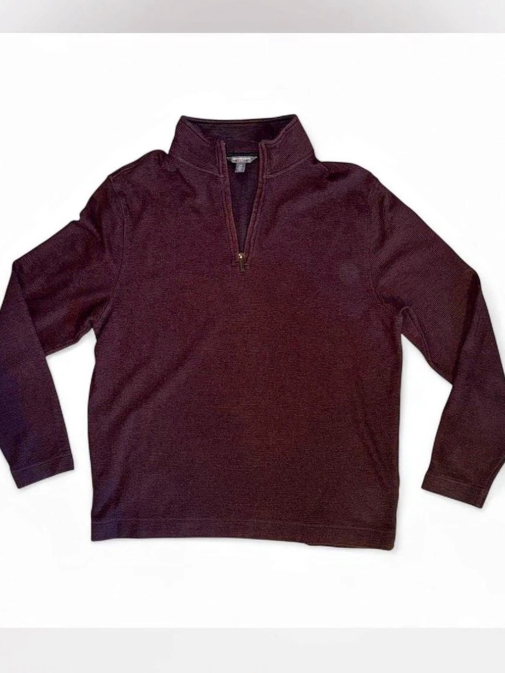 Van Heusen Flex Quarter Zip Pullover Men's Burgundy Large